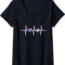 Womens Half Dominican And Puerto Rican Rico Flag DominiRican Heart V-Neck T-Shirt M