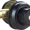 Twist-to-Lock Keyless Deadbolt Lock for Front Door Single Cylinder Deadbolt Door Lock with Anti-Mislock Button Black