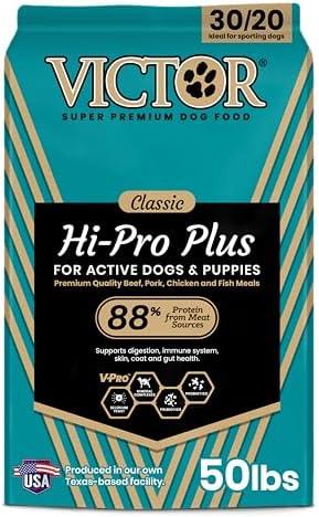 VICTOR Super Premium Dog Food – Hi-Pro Plus Dry Kibble – High Protein Dog Food with 30% Protein – Beef, Chicken, Pork, Fish Meals, Gluten Free - for High Energy and Active Dogs & Puppies, 50lbs Beat By 11.20.25
