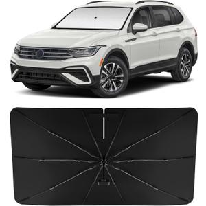 INSAUTO Windshield Sun Shade Umbrella for VW/Volkswagen Tiguan 2018-2025, Foldable Front Windshield Sunshade with Storage Bag, Block Out UV Rays & Heat, Keep Car Cool