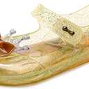 OMGard Girls Jelly Shoes Size 12, Princess Dress Up Flat Sandals Toddler Summer Cute Little Kids Clear Glitter Mary Jane