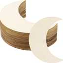 PATIKIL 5"x2" Wooden Moon, 20 Pack Unfinished Wood Moon Blank Wooden Cutouts Ornaments Natural Wood Pieces for Christmas Party Craft Projects