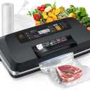 95kpa Vacuum Sealer, Commercial Fully Automatic Food Sealer, 10-in-1Functions & Powerful Sealing System with Double Heat Seal, Easy-Lock Handle, Built-inCutter and Bag Storage (Silver)