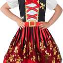 Toddler Baby Girl Pirate Outfits With Eye Mask And Head Scarf (Black,2T)