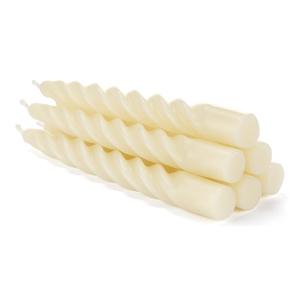 7 inch Beeswax Taper Candles Set of 6, Spiral Bees Wax Tapered Candle - Unscented, Handmade Beeswax Candles for Dinner Wedding Party (Ivory)