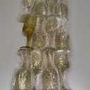 7OZ Plastic Wine Glasses, Reusable Vintage Goblets Unbreakable Drinking Glasses Crystal Water Cups Champagne for Wedding, Parties, Easter (12, Gold)