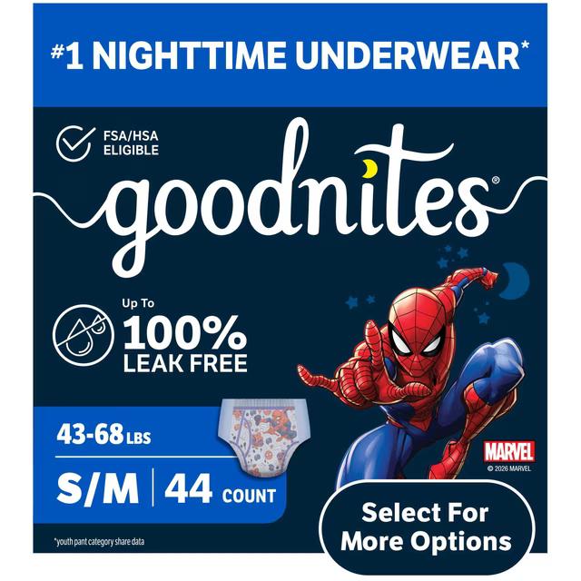 Goodnites Boys Absorbent Disposable Nighttime Bedwetting Underwear, S/M, 33 Count, 3 packs
