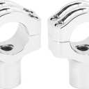 HDBUBALUS 1.25'' Motorcycle Handlebar Riser Handle Bars Clamp Mount Fit For Harley Sportster Road King Dyna Softail (Color: Chrome)