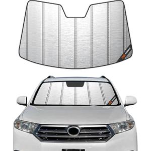 Windshield Sun Shade for Toyota Highlander 2008-2013,Front Window Sunshade,Blocks UV Rays,Windshield Sunshade Cover Warm Weather Keep Your Seat Cooler (2008-2013 Highlander, Metallic)