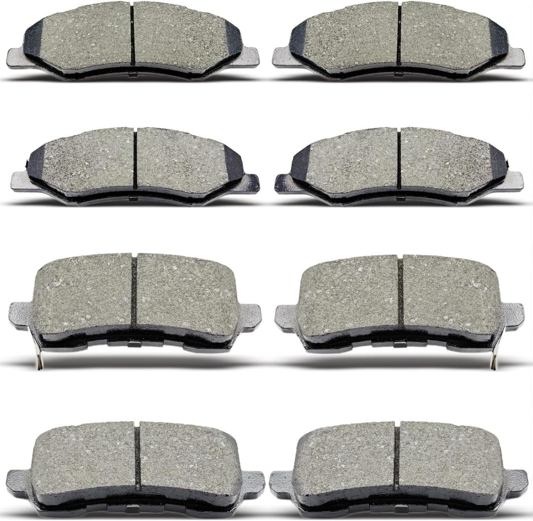 8PCS Front Rear Ceramic Brake Pads Replacement Kit Fits 2018-2023 For Honda Odyssey All Models (D1698 D2089)