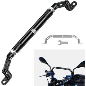 BRCOVAN Motorcycle Cross Bar Fit M10 & M8 Rear-View Mirror Screw, Aluminum Alloy Handlebar Extender Extension, Length Adjustable Motorcycle Balance Bar Reinforce Lever