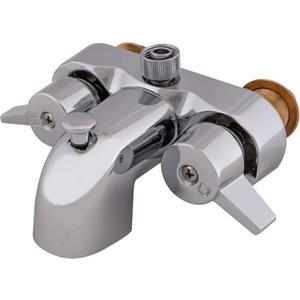 EZ-FLO Two-Handle Add-On Shower Diverter Bathcock, Chrome Plated, 11129