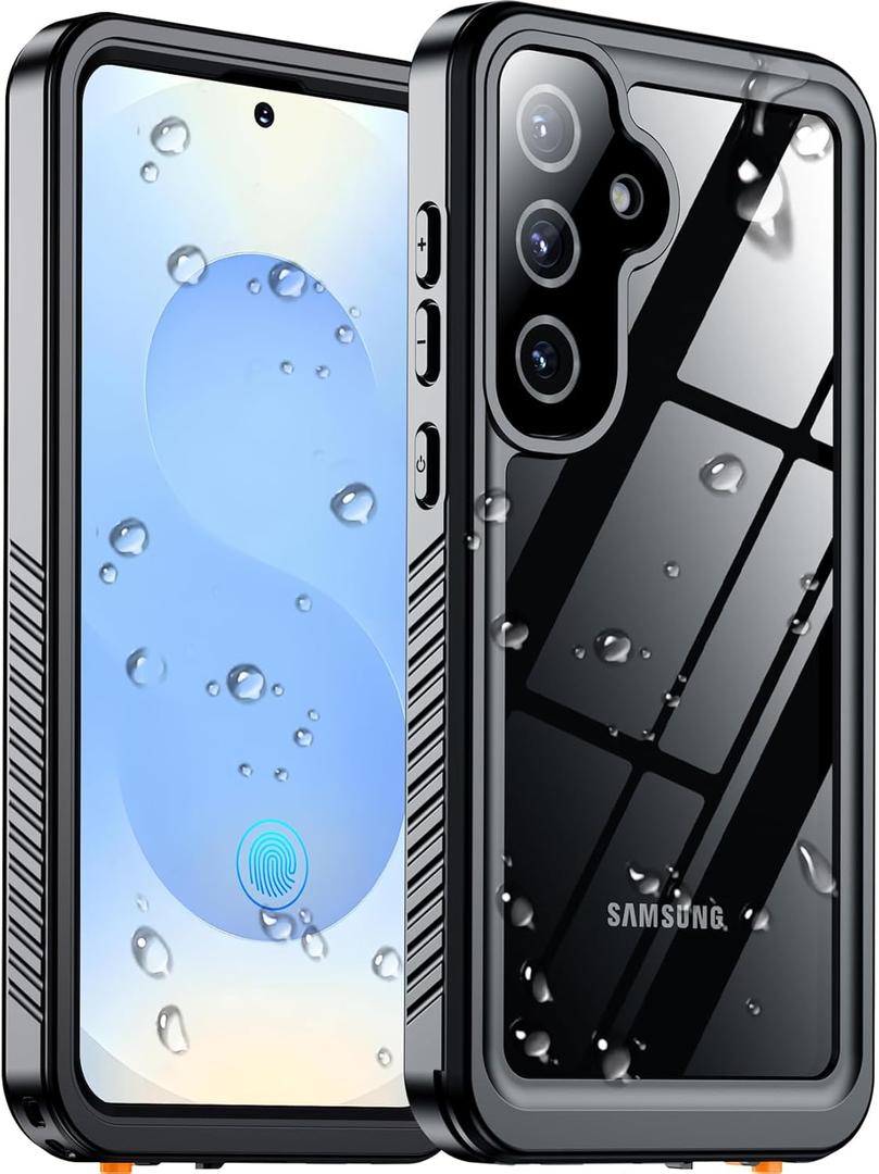 Designed for Samsung Galaxy S25 Case Waterproof, Built-in Lens & Screen Protector Military Shockproof Dropproof IP68 Underwater Full Body Phone Case for Galaxy S25 5G 6.2"-Black (2025)