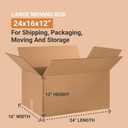 BOX USA Shipping Boxes Large 24"L x 16"W x 12"H 10-Pack - Corrugated Cardboard Box for Moving, Mailing, Packing, Packaging and Storage