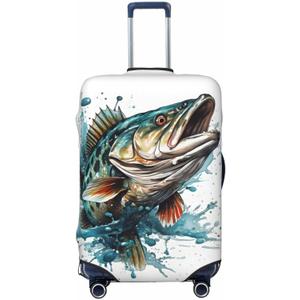 Fish Splash Luggage Cover Washable Elastic Suitcase Cover Anti-Scratch Travel Luggage Protector Covers for Kids Adult M fits 22-24 inch Suitcase