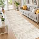 2x10 Runner Rug, Long Hallway Rugs for Dining Room, Living Room, Bedroom, Machine Washable Kitchen Carpet Runner with Rubber Backing, Soft Low Pile Indoor Rug (2'x10', Brown/Beige)