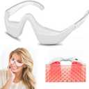 Under Eye Red Light Therapy Device, 4 Modes Red Light Therapy Glasses, Red 650NM Red Light Eye Mask for The Treatment of Eye Bags,Dark Circles, Periorbital Wrinkles and Rhytides (White)