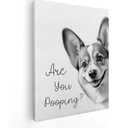 QICLM Funny Corgi Wall Art, are You Pooping Dog Funny Bathroom Canvas Wall Art Poster for Restroom Toilet, Beautiful Corgi Bathroom Wall Art Decor, 11x14 Inch Framed