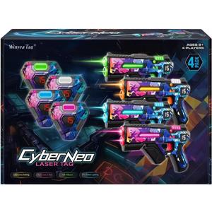 Laser Tag Set of 4, Lazer Tag Guns & Vests, Gift Ideas for Kids Teens and Adults, Cool Birthday Christmas Toys for Teenage Ages 8 9 10 11 12+Year Old Boy & Girls