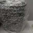 BSSN Wicker Trash Can and Square Tissue Box Cover, 4 Gallon Water Hyacinth Bathroom Trash Can, Handwoven Napkin Holder, Narrow Small Waste Basket, Rustic Decorative Home Set for Bedroom,Office (Grey)
