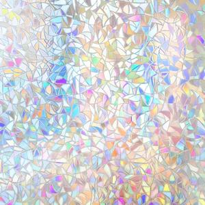 Hilarious Window Privacy Film Decorative, Stained Rainbow Vinyl, 3D Decals, Static Window Cling Film for Glass, Non-Adhesive (47.25'' x 118'')