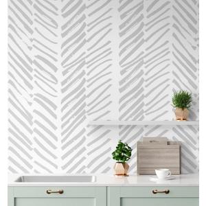 Guvana Line Peel and Stick Wallpaper Gray and White Wallpaper Striped Contact Paper 17.7"x118" Self Adhesive DIY Contact Paper Removable Decorative for Livingroom Bedroom Wall Covering