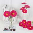 IPOPU Daisies Flowers Artificial,20PCS Gerbera Daisy Artificial Flowers Fake Daisies for Wedding Party Office Home Decorations(Rose Red)