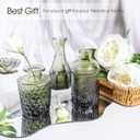 TBWIND 12pcs Green Glass Bud Vases Set, Small Vases for Flowers, Bud Vase for Centerpieces in Bulk, Mini Vintage Vase for Wedding Decorations, Office and Home Table Flower Dcor