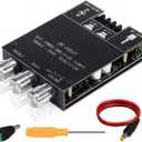 ZK-1002T Bluetooth 5.0 Stereo Amplifier Board, 200W HiFi 2.0 Channel Mini Audio Amp Module with Treble & Bass Control, AUX Input, DC 12V-24V for DIY Speakers,Home Audio