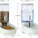 Automatic Dog Cat Feeder and Water Dispenser Gravity Food Feeder and Waterer Set with Pet Food Bowl for Small Medium Dog Puppy Kitten, Large Capacity 1 Gallon x 2(Grey)