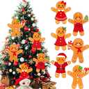 Shellwei 6 Pcs 11.8 Inch Large Gingerbread Christmas Ornaments Gingerbread Man Hanging Christmas Tree Decoration Xmas Plastic Decorations for Xmas Tree Home Kitchen Decor Holiday Party Supplies