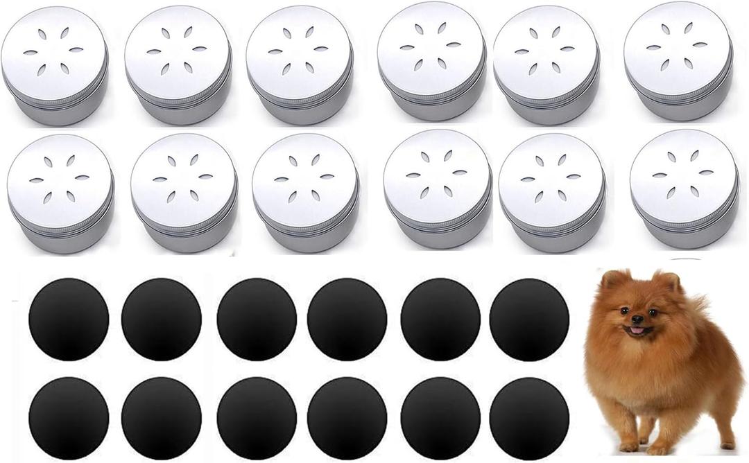 12 Pack Dog Nose Metal Container with 12 Magnetic Dog Scent Work Tins Dog Scent Training Box Dog Scent Training Kit Smell Training Canisters Aluminum Cans for Dogs Training