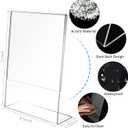 8.5x11 Inches Acrylic Sign Slant Back Holder, Plastic Display Stand,Brochure Holder, Table Top Sign Holder For Office, Home, Store, Restaurant (4pack)