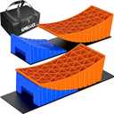 WELLUCK Camper Leveler, RV Leveling Blocks Camper Wheel Chocks Up to 35,000 lbs, 2 Packs Heavy Duty Curved RV Camper Leveler Kit with Anti-Slip Mats for Travel Trailer Easier & Faster Leveling (Triangle type)