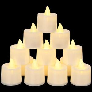 KOABY 25 Pack Flameless Votive Candles, Last 8H+, Warm White Light, No Timer No Flickering
