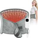 Heating Pad for Back & Period Cramps, 12"x24" Large Electric Heating Pad with 26" Waist Belt, 6 Heat Levels 4 Timers & Auto Shut Off, Gift for Women Men Mom Dad(Gray)