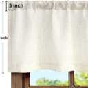 Natural Linen Window Valance for Kitchen 3 Inch Rod Pocket Semi Sheer Light Filtering Boho Rustic Farmhouse Cream Valance Curtain Topper for Bedroom Living Room Dining Bathroom 18 Inch Length Ivory