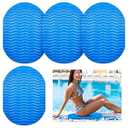Geelin 4 Pcs Pool Seats for Edge of Pool Soft Oval Foam Poolside Cushion Non Slip Thick Texture Seating Mat 20.5 x 15 Inch for Lounging Swimming Summer Beach Water Park(Blue,4 Pcs)