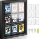 Trading Card Display Case for 9 Standard Cards - Wall Mount Baseball Card Display Case with UV Protection Magnetic Card Holder, Sports Display Cases for Football Basketball Hockey Card Collection