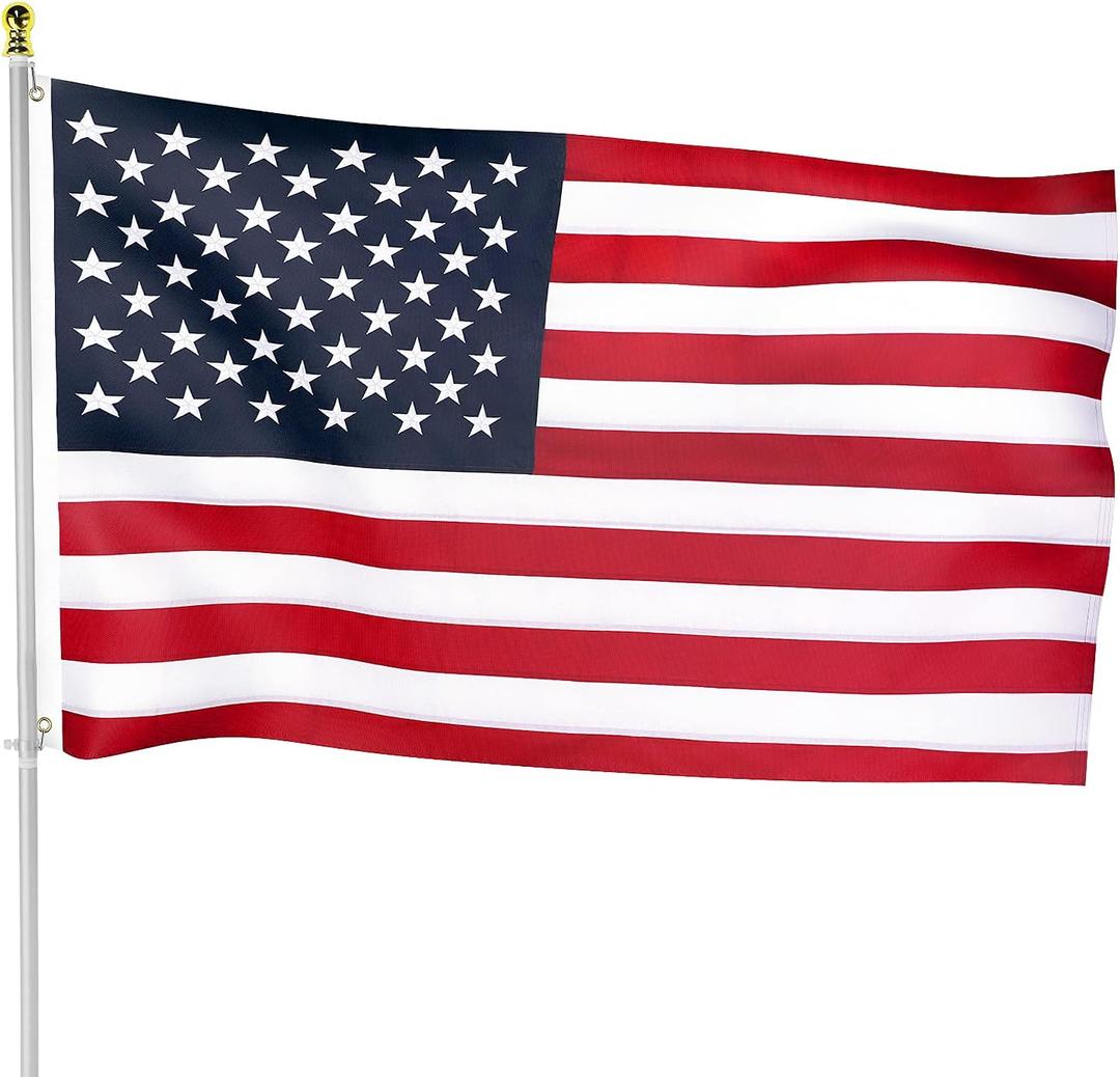 American Flag 2x3 Ft,American Flag 2x3 Ft Outdoor, 2x3 Ft US Flag Embroidered Stars Sewn Stripes Brass Grommets, 210D Heavy Duty Outdoor USA Flag for All Weather Indoor U.S. Flag (2 by 3 Foot)