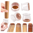 Furniture Pads Silicone Chair Leg Crystal Transparent Chair Feet Pad Cap for Hardwood Floors Furniture Table Legs Cover Pad Table