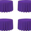 BRILLMAX 4 Pack Purple Round Tablecloths 120 Inch - Circle Bulk Linen Polyester Fabric Washable Table Cloth Cover for Wedding Reception Banquet Birthday Party Buffet Restaurant