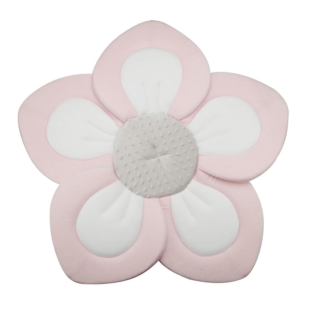 PandaEar Baby Bath Pad for Infant Newborn | Soft Flower 5 Petals for Sink Bathtub Essentials Shower Gift (Pink)