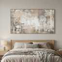 HUADAOART Abstract Canvas Wall Art Neutral Beige Gray Framed 20x40 Inch