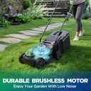 14" Cordless Lawn Mower, 20V Lightweight Push Mower with 8.0Ah Battery, Ultra-Quiet Motor for Small Yards, Lawn Care, Backyard Maintenance