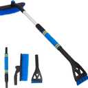 Snow Brush and Ice Scrapers for Car Windshield,Ice Scraper for Freezer,35" Extendable Snow Scraper,Detachable Snow Removal Tool with Ergonomic Foam Grip for Car SUV and Truck (Blue)