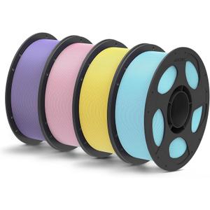 ANYCUBIC Matte PLA Filament Bundle 4KG, 3D Printing PLA Filament 1.75mm Dimensional Accuracy +/- 0.02mm, 1KG Reusable Spool, Purple + Sakura Pink + Ice Blue + Yellow