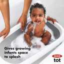 OXO TOT Splash & Store Bathtub | Baby Bathtub | Newborn Baby Essentials | for Keeping Bathtime Secure & Tidy | 0-18 Months | Tub Folds Flat for Compact Storage