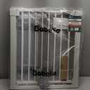 Babelio Metal Baby Gate, 29-43" Auto Close Easy Install Pet Gate PressGuard P7, Extra Wide Walk Thru Child Safety Gate, 30" Tall Pressure Mounted Dog Gate for Doorways & Stairs, White