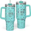 Nurse Gifts for Women, Nurse Tumbler with Handle 40oz Stainless Steel Coffee Cup with Straw Lid, Nursing Gift for Female Nurses, Appreciation Gift for Graduation Christmas Birthday